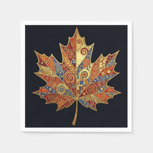 Servilleta De Papel Servilletas de cóctel de hoja de arce de otoño