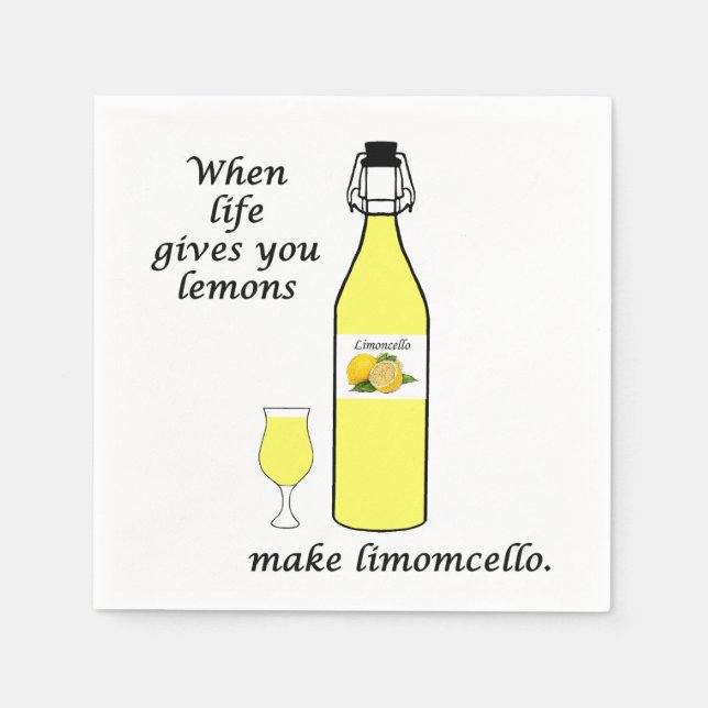 Servilleta De Papel Servilletas de cóctel de limones a limoncello (Anverso)