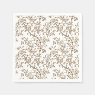 Servilleta De Papel Servilletas de cóctel de ramas de rosa beige y peo