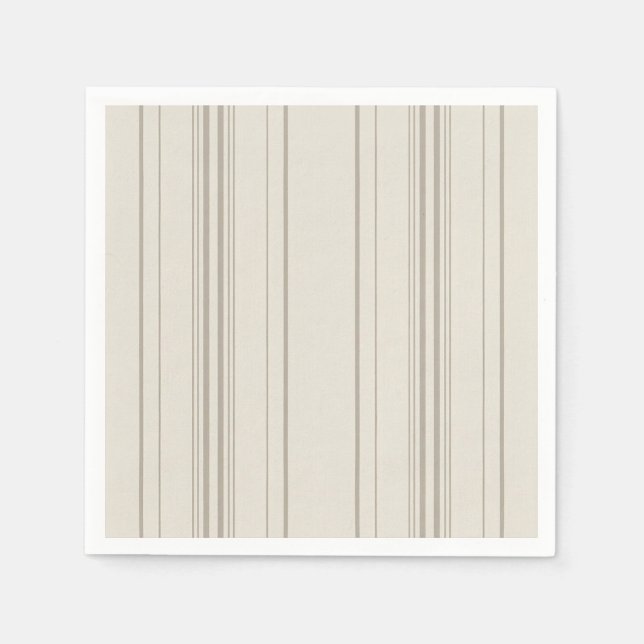 Servilleta De Papel Servilletas de cóctel de raya suave beige (Anverso)