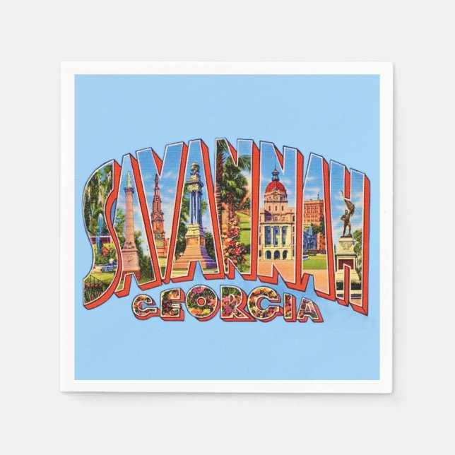 Servilleta De Papel Servilletas de cóctel de Savannah Georgia (Anverso)