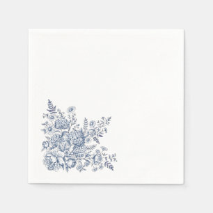 Servilleta De Papel Servilletas de cóctel de toile de Jouy azules y bl