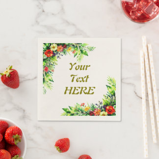 Servilleta De Papel Servilletas de cóctel florales personalizadas con 