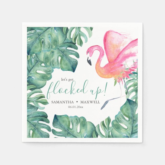 Servilleta De Papel Servilletas de cóctel Let's Get Flocked Up (Anverso)