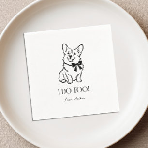 Servilleta De Papel Servilletas de cóctel para boda de Corgi 'Yo tambi
