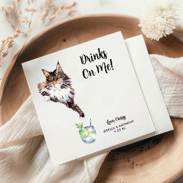 Servilleta De Papel Servilletas de cóctel para boda de gato