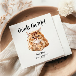 Servilleta De Papel Servilletas de cóctel para boda de gato
