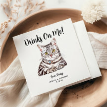 Servilletas de cóctel para boda de gato