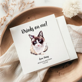 Servilleta De Papel Servilletas de cóctel para boda de gato