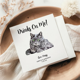 Servilleta De Papel Servilletas de cóctel para boda de gato