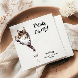 Servilleta De Papel Servilletas de cóctel para boda de gato