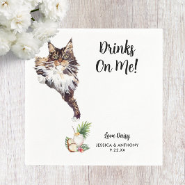 Servilleta De Papel Servilletas de cóctel para boda de gato