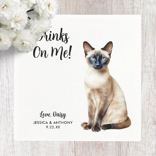 Servilleta De Papel Servilletas de cóctel para boda de gato