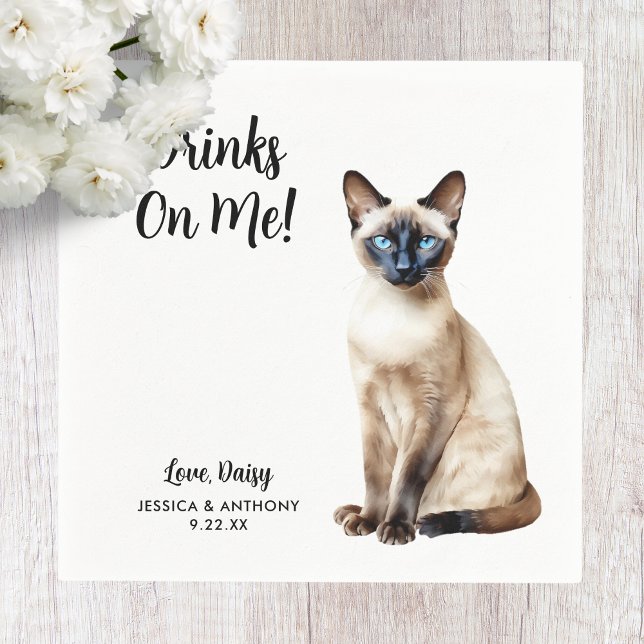 Servilleta De Papel Servilletas de cóctel para boda de gato (Subido por el creador)
