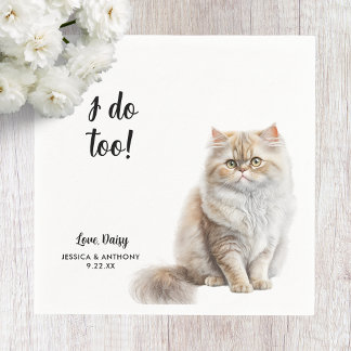 Servilleta De Papel Servilletas de cóctel para boda de gato