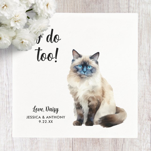 Servilleta De Papel Servilletas de cóctel para boda de gato (Subido por el creador)