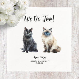 Servilleta De Papel Servilletas de cóctel para boda de gato
