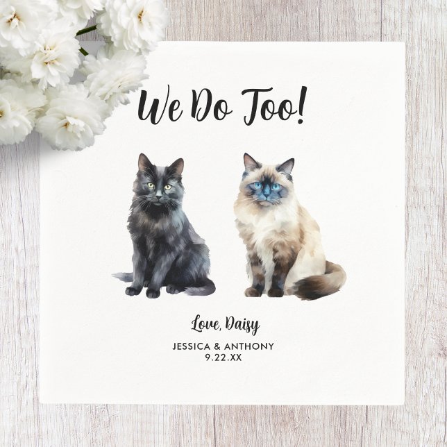 Servilleta De Papel Servilletas de cóctel para boda de gato (Subido por el creador)