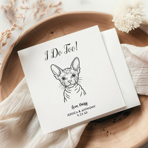 Servilleta De Papel Servilletas de cóctel para boda de gato moderno