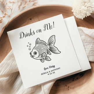 Servilleta De Papel Servilletas de cóctel para boda de peces modernas