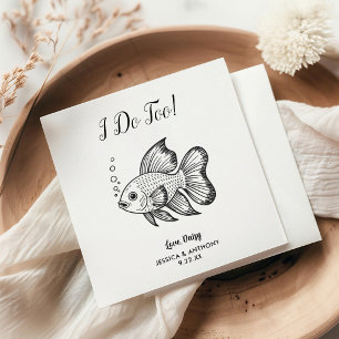 Servilleta De Papel Servilletas de cóctel para boda de peces modernos