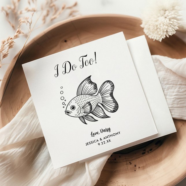 Servilleta De Papel Servilletas de cóctel para boda de peces modernos  (Subido por el creador)
