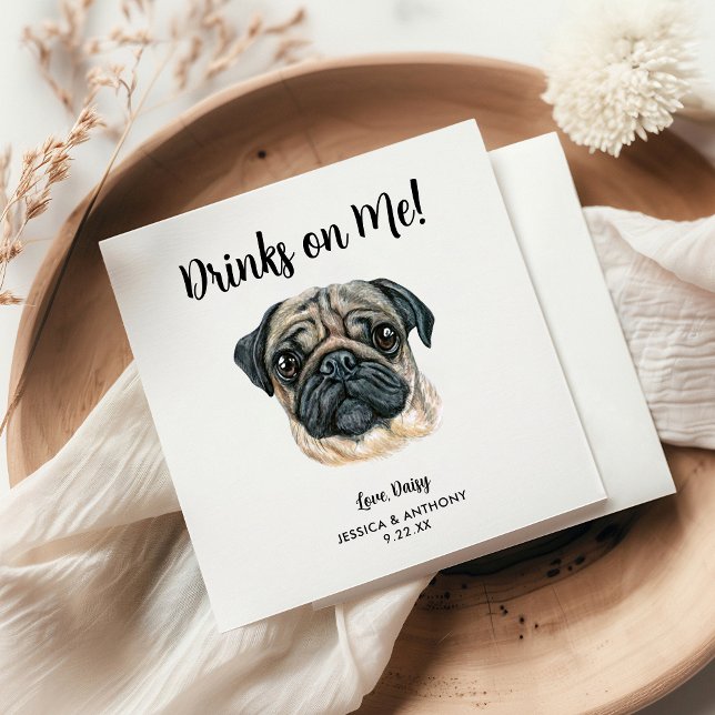 Servilleta De Papel Servilletas de cóctel para boda de perro (Subido por el creador)