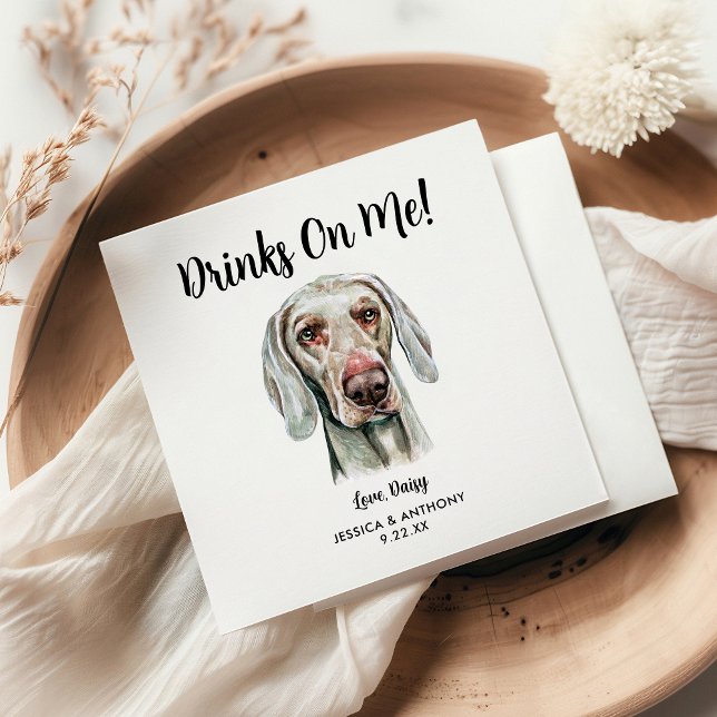 Servilleta De Papel Servilletas de cóctel para boda de perro (Subido por el creador)