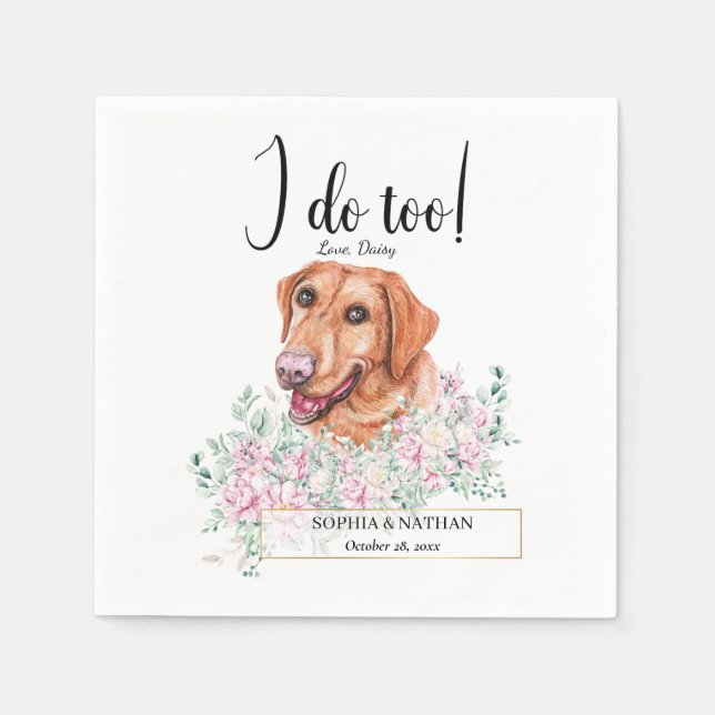 Servilleta De Papel Servilletas de cóctel para boda de perro Labrador  (Anverso)