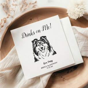 Servilleta De Papel Servilletas de cóctel para boda de perro modernas