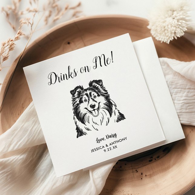 Servilleta De Papel Servilletas de cóctel para boda de perro modernas  (Subido por el creador)