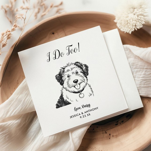 Servilleta De Papel Servilletas de cóctel para boda de perro modernas  (Subido por el creador)