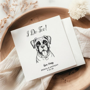 Servilleta De Papel Servilletas de cóctel para boda de perro modernas