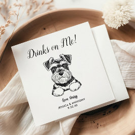 Servilleta De Papel Servilletas de cóctel para boda de perro modernas 