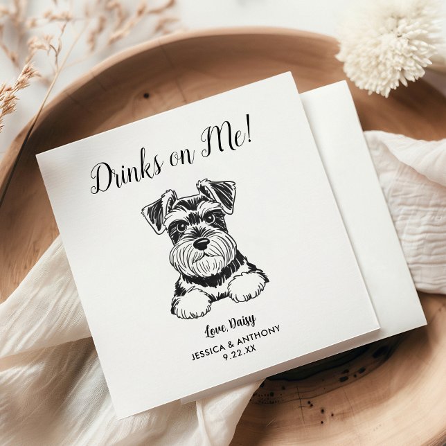 Servilleta De Papel Servilletas de cóctel para boda de perro modernas  (Subido por el creador)