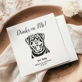 Servilleta De Papel Servilletas de cóctel para boda de perro modernas