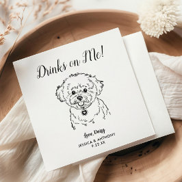 Servilleta De Papel Servilletas de cóctel para boda de perro modernas