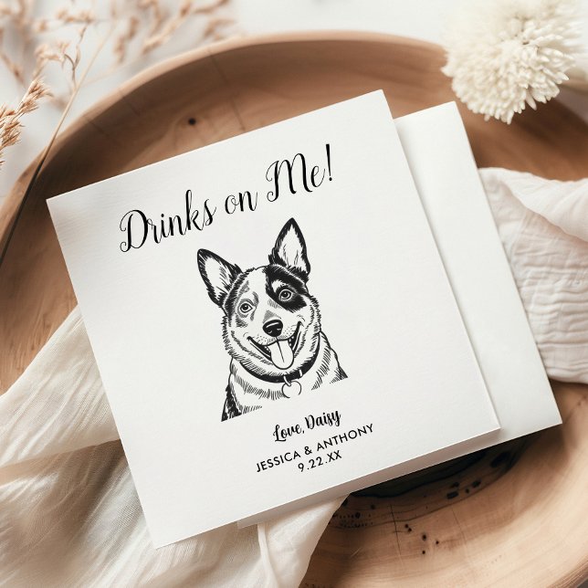 Servilleta De Papel Servilletas de cóctel para boda de perro modernas  (Subido por el creador)