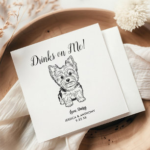 Servilleta De Papel Servilletas de cóctel para boda de perro modernas
