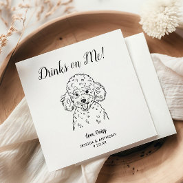 Servilleta De Papel Servilletas de cóctel para boda de perro modernas 