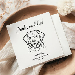 Servilleta De Papel Servilletas de cóctel para boda de perro modernas 