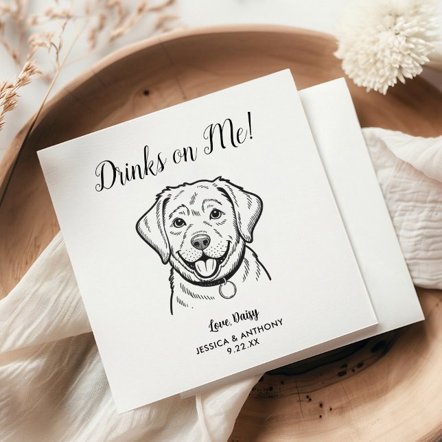Servilleta De Papel Servilletas de cóctel para boda de perro modernas  (Subido por el creador)