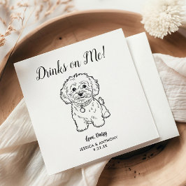 Servilleta De Papel Servilletas de cóctel para boda de perro modernas