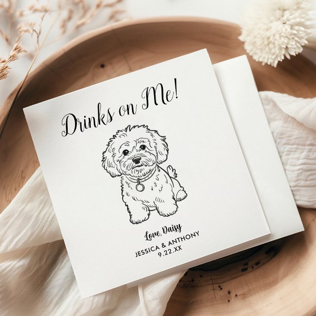 Servilleta De Papel Servilletas de cóctel para boda de perro modernas (Subido por el creador)