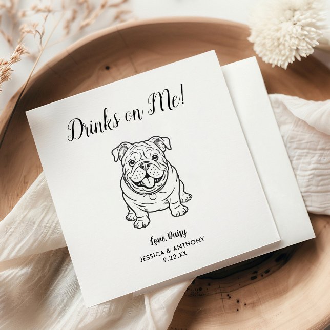 Servilleta De Papel Servilletas de cóctel para boda de perro modernas  (Subido por el creador)