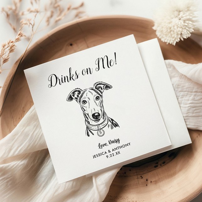 Servilleta De Papel Servilletas de cóctel para boda de perro moderno  (Subido por el creador)