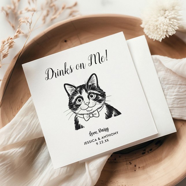 Servilleta De Papel Servilletas de cóctel para boda de perro moderno  (Subido por el creador)
