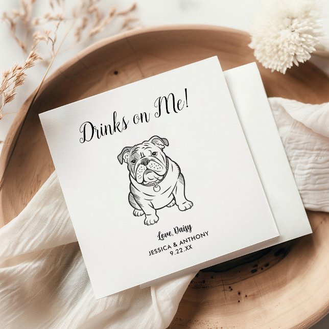 Servilleta De Papel Servilletas de cóctel para boda de perro moderno  (Subido por el creador)