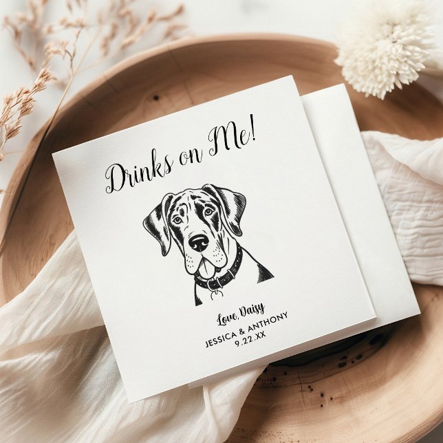 Servilleta De Papel Servilletas de cóctel para boda de perro moderno  (Subido por el creador)