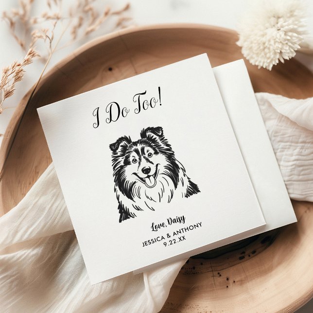 Servilleta De Papel Servilletas de cóctel para boda de perro moderno  (Subido por el creador)